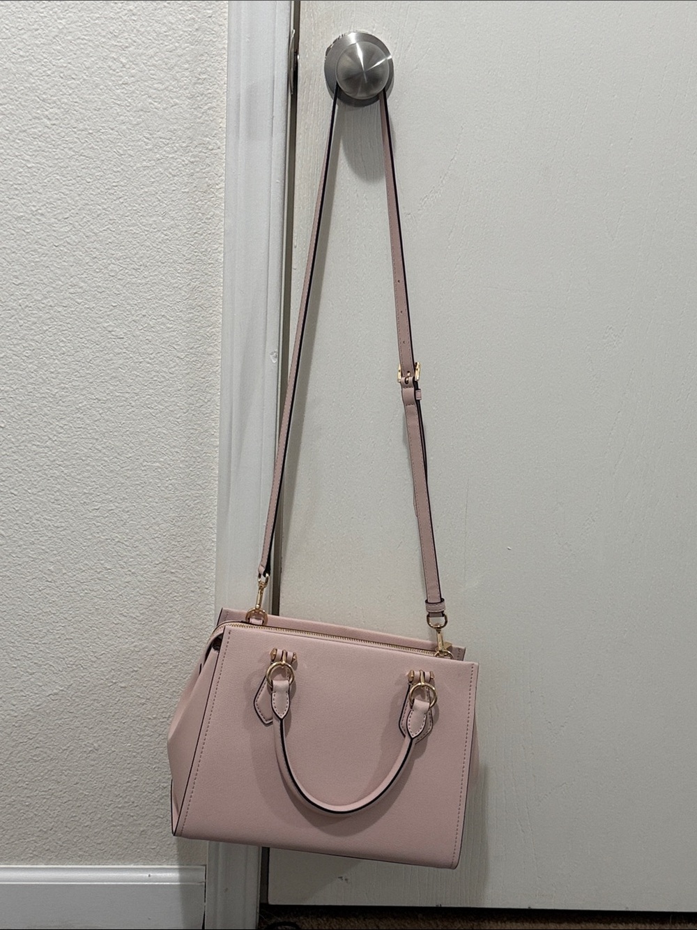 Michael Kors Blush Pink Structured Satchel with Convertible Strap